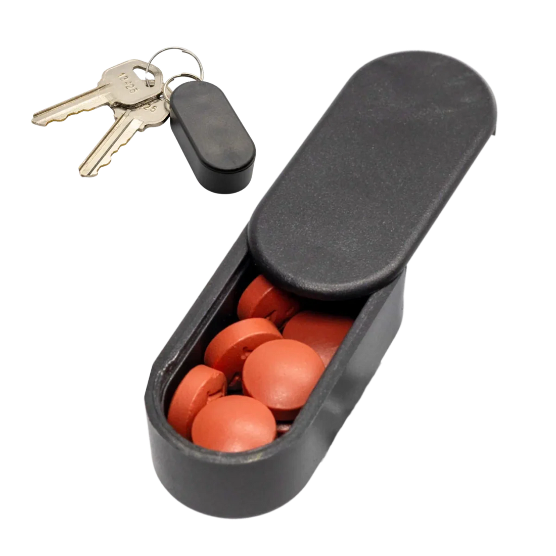 Midnight Pill Pod magnetic keychain pill holder